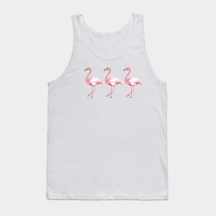 Three Tropical Flamingos Design Tank Top